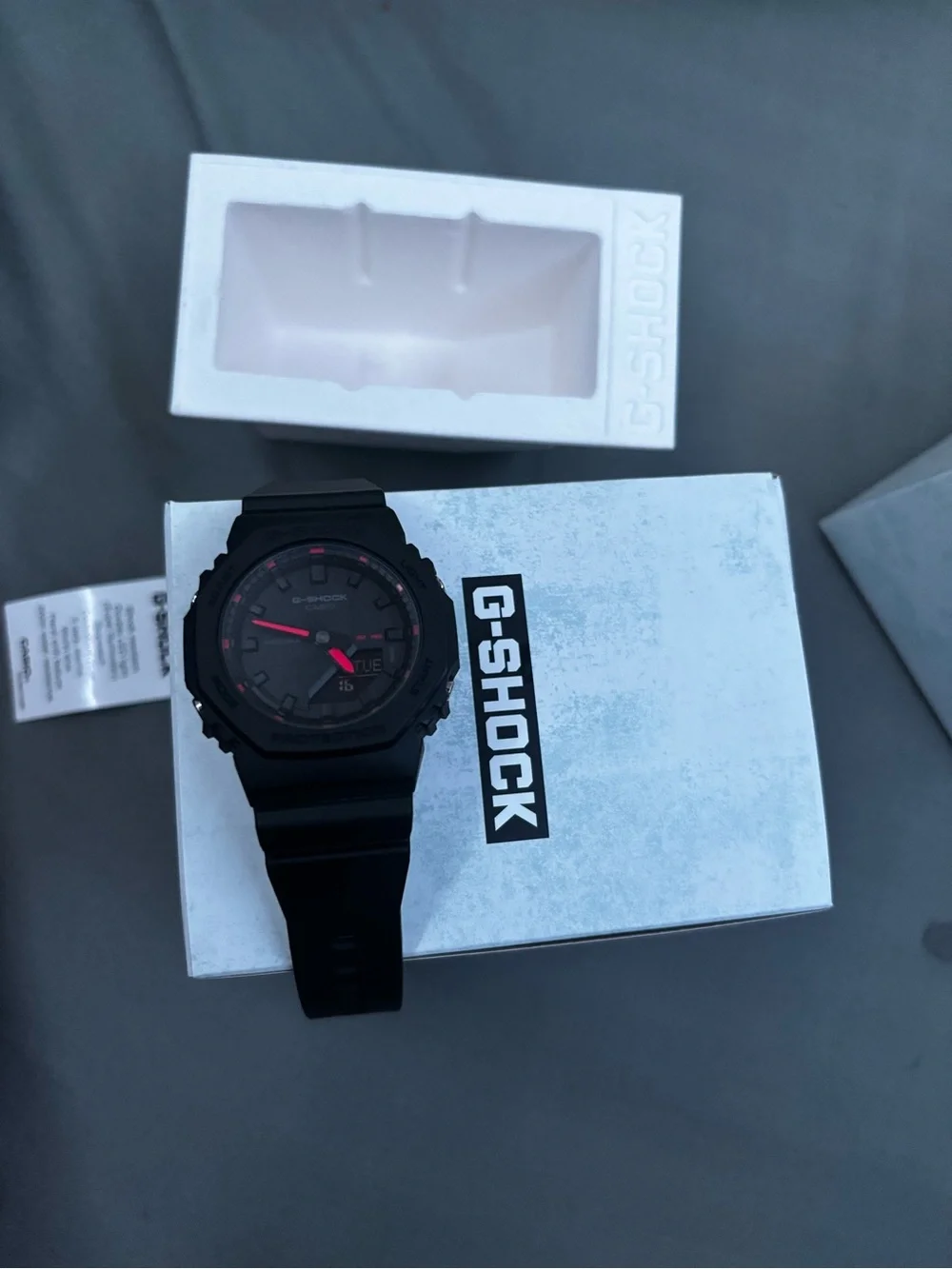 G-SHOCK Black Resin Men's Watch with Red Accents